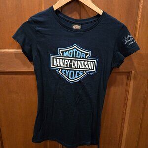 Harley Davidson Women's T Shirt from Michael's HD Cotati CA Junior Large Blue